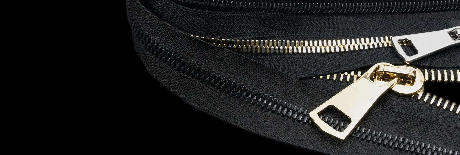 Black and Gold Zippers