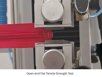 zipperhardware Zeelink quality test Tensile strength test red zipper