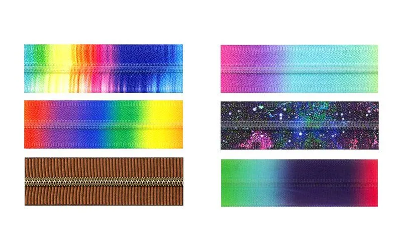 Rainbow Nylon Zippers