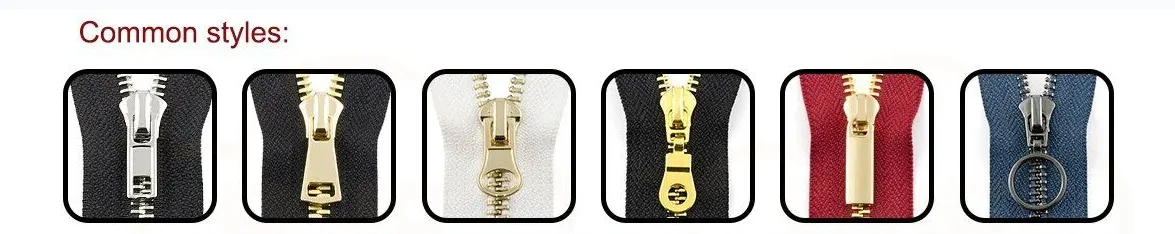 Common metal zipper puller styles