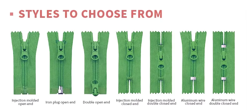 Green zipper styles